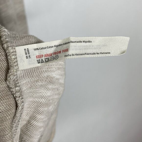 Free People Beach Long Sleeve Top Oversize Large Beige Cowl Neck Boho - Picture 4 of 10